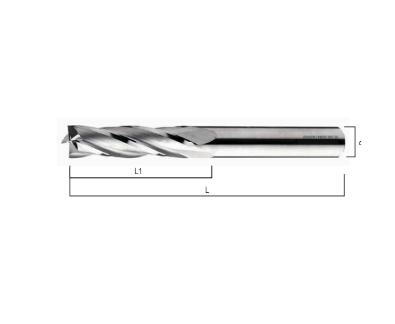 DIN844 D 15mm L1 53mm HSS Uzun Parmak Freze